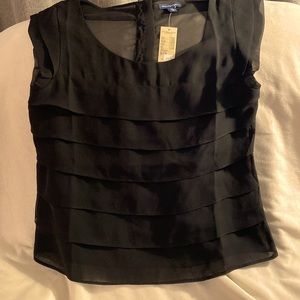 Deep Black Sleeveless Blouse.  Size Medium
